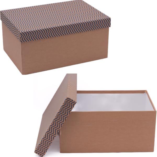 TIVADI Kraft and Terrazzo Design Nested Boxes Set of 10 Pieces with Lids, Assorted Sizes, Sturdy Material, Suitable for Gifts, Christmas, Chocolate, Crafting, Toys, Gift Box (Terrazzo)