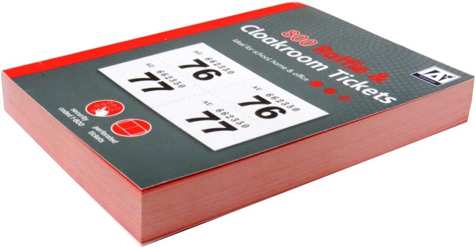 Design Group Cloakroom and Raffle Ticket Book - Numbered 1-800 - and Security Coded