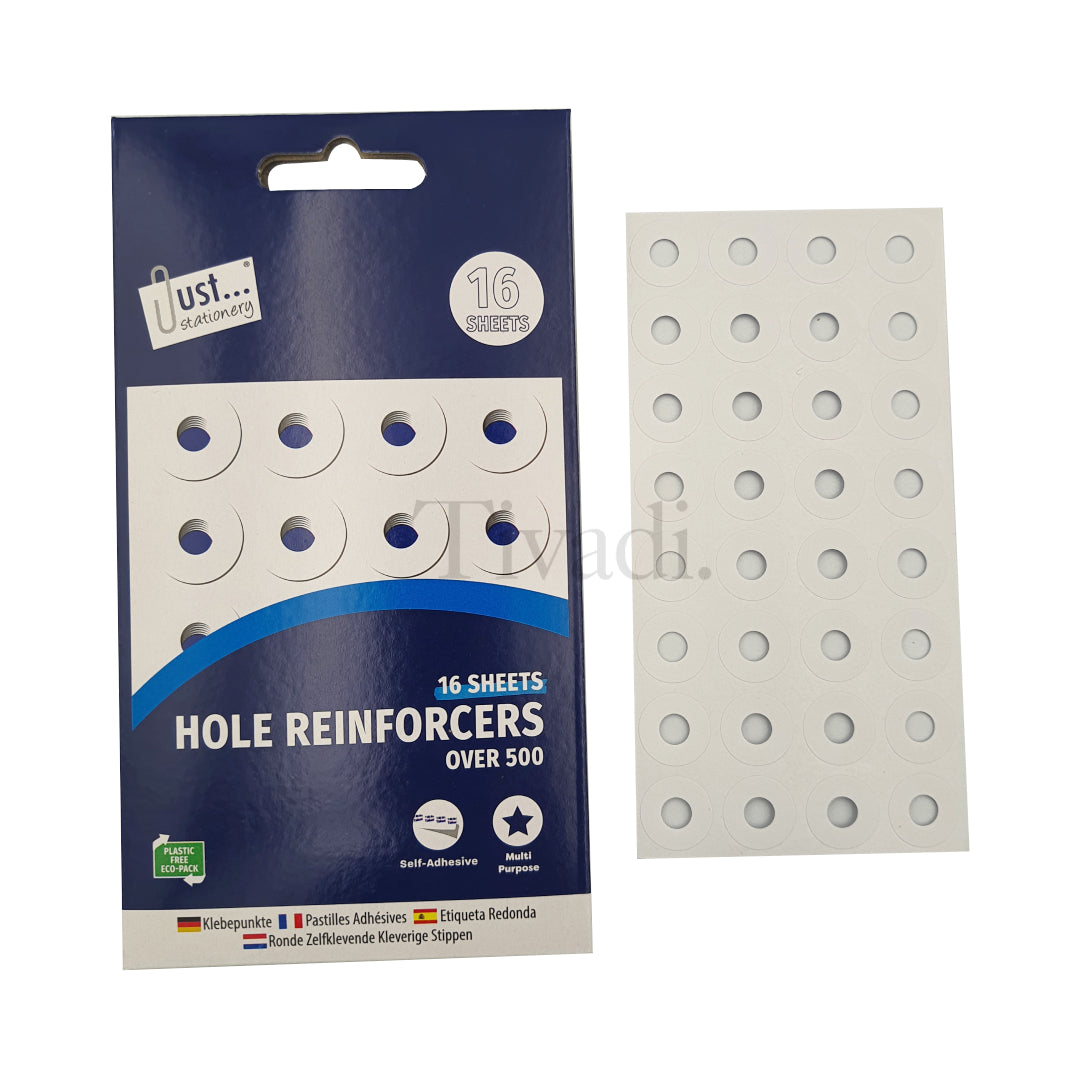 Just stationery Hole Reinforcers Label, White, 5930/72