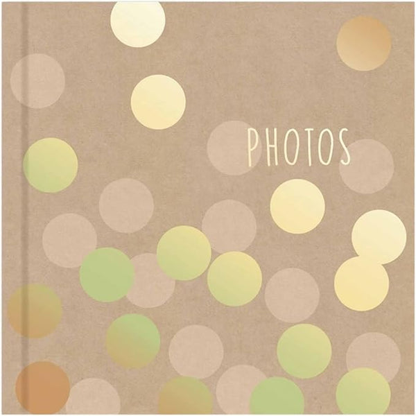 Kraft Cover Gold Polka Dot Photo Album – Holds 200 Slip-In 6x4 Photos | Picture This Series (7590)