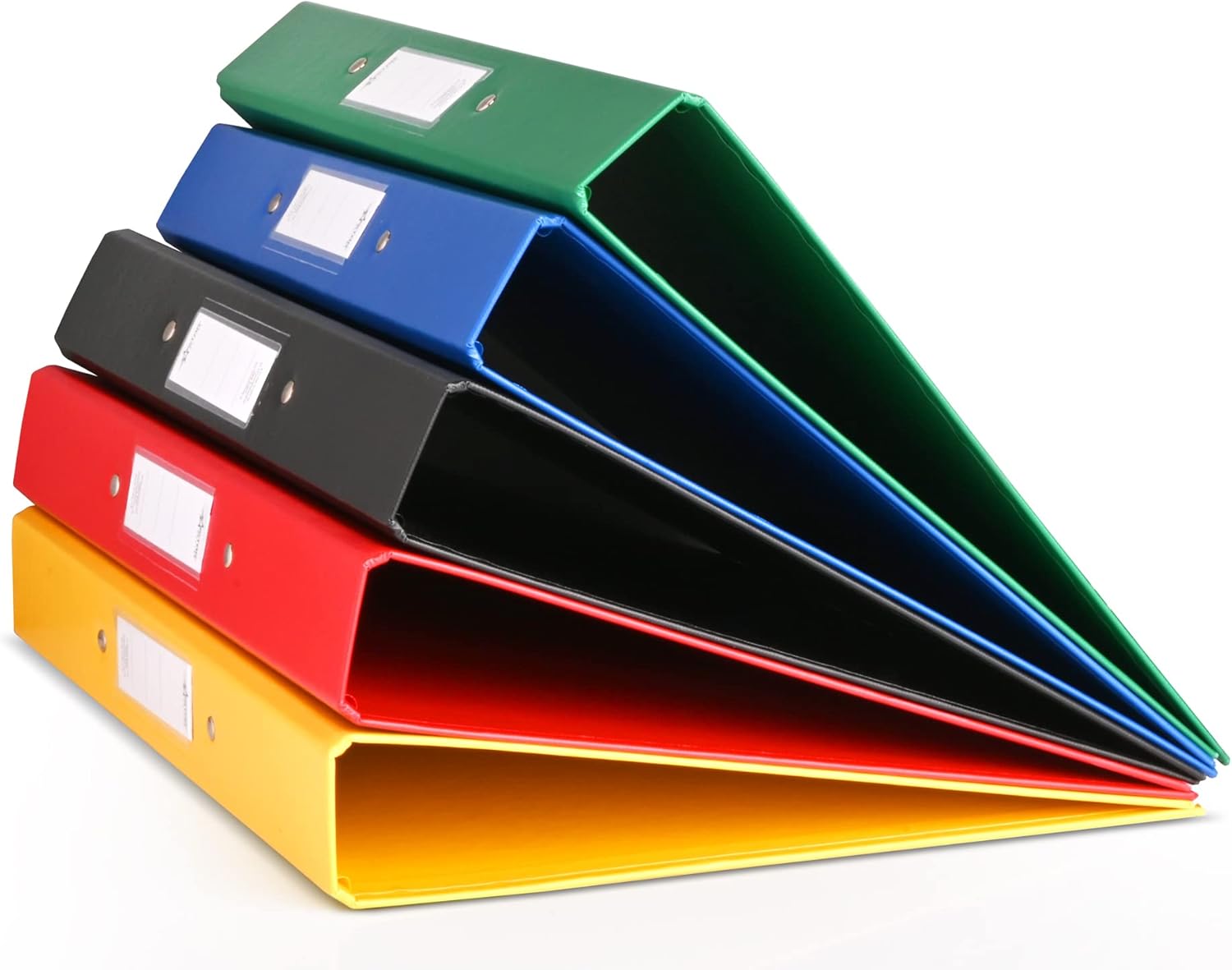 A4 Ring Binder File Folder Bright Colours Holds 190 Sheets 25 mm Spine - Assorted Pack of 5 Ring Binders Polypropylene - Made in UK