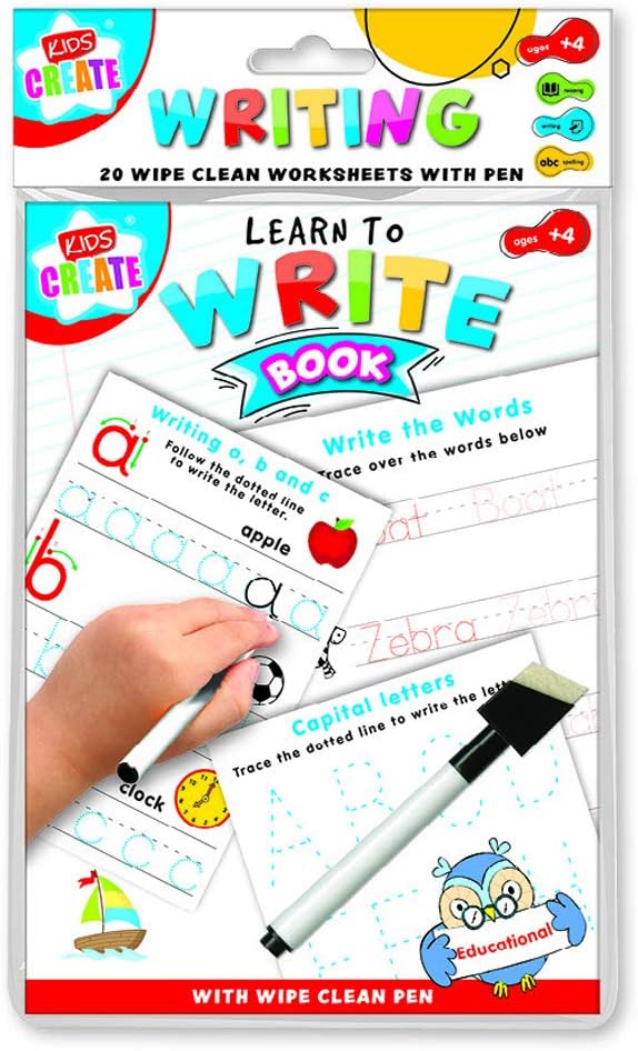 Kids Create A5 Alphabet Writing Workbook – Wipe-Clean Letters Practice for Children Aged 4+