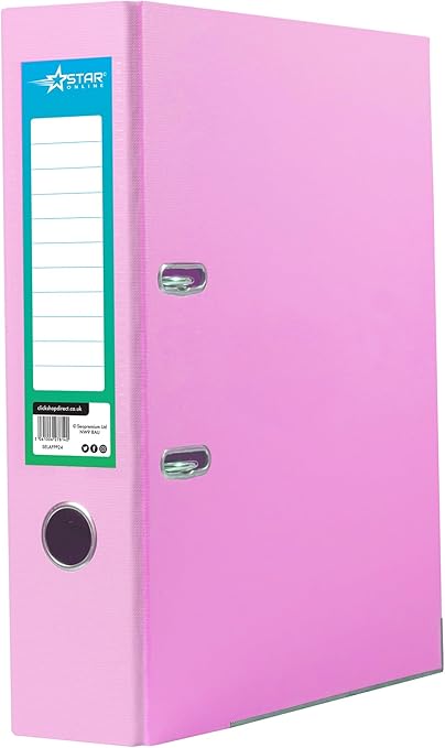 A4 Pastel Lever Arch Files 75 mm Spine Pack 0f 3