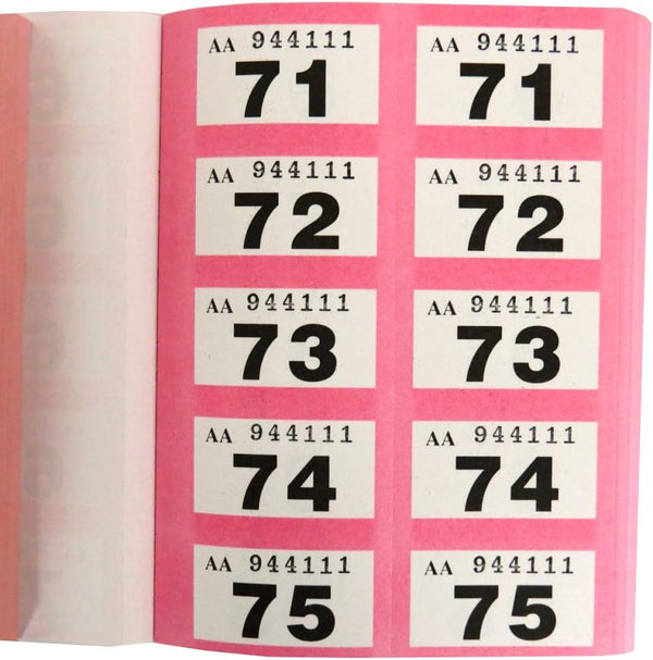 Design Group Cloakroom and Raffle Ticket Book - Numbered 1-800 - and Security Coded