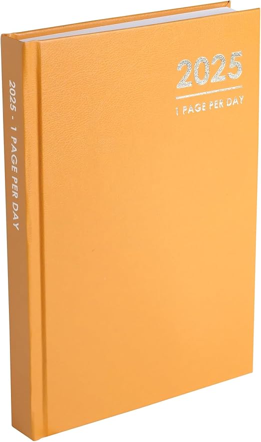 2025 Diary A5 - Day Per Page Daily Journal Planner with Your Company Name | Monthly & Weekly Organiser Diary 2025-2026 | Business Appointment Planner (Grey 2)