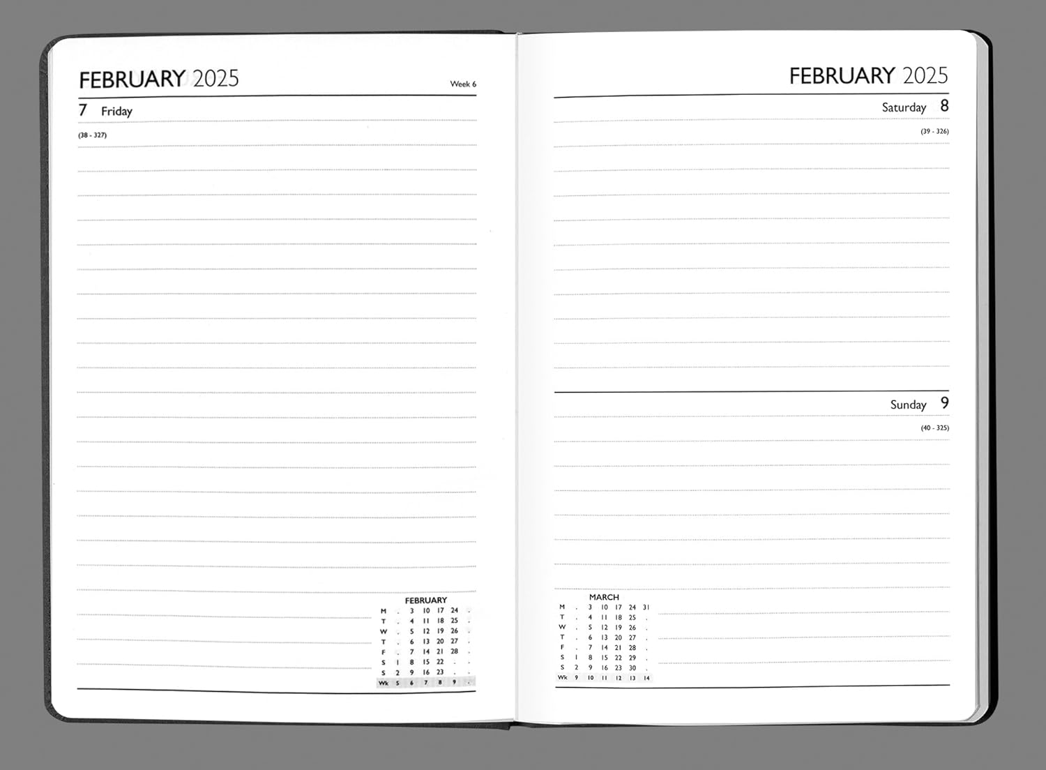 2025 Diary A5 - Day Per Page Daily Journal Planner with Your Company Name | Monthly & Weekly Organiser Diary 2025-2026 | Business Appointment Planner (Grey 2)