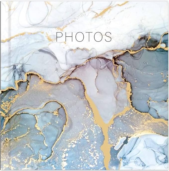 Picture This Grey & Gold Marble Design Photo Album Holds 200 Slip In 6'' x 4'' Photographs, Multi (7591)