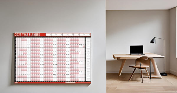 2025 Wall Planner A1 Large 85cm X 58cm Laminated and Unmounted 2025 Wall Calendar With Dry Wipe Pen and Adhesive Dots