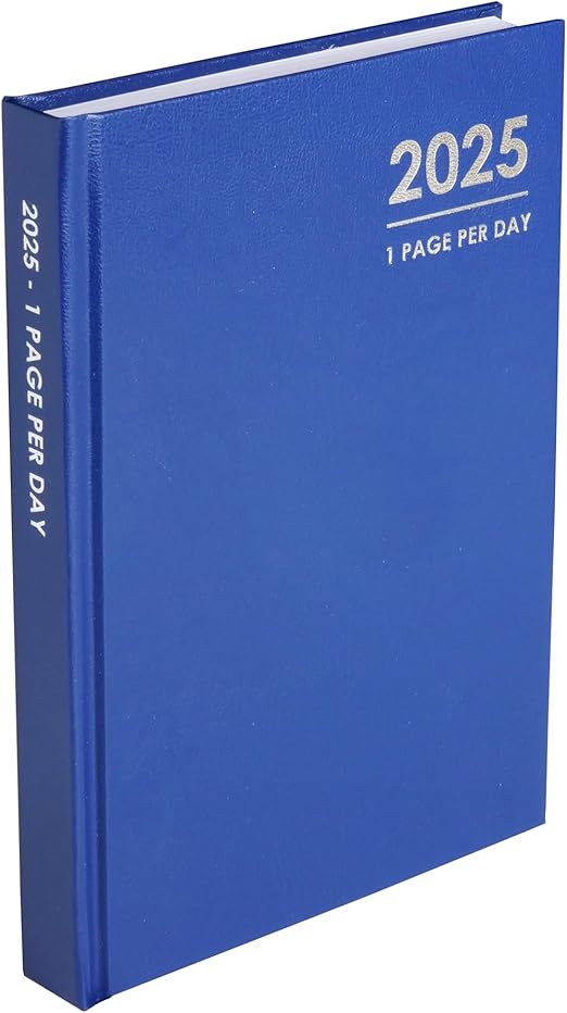 2025 Diary A5 - Day Per Page Daily Journal Planner with Your Company Name | Monthly & Weekly Organiser Diary 2025-2026 | Business Appointment Planner (Grey 2)