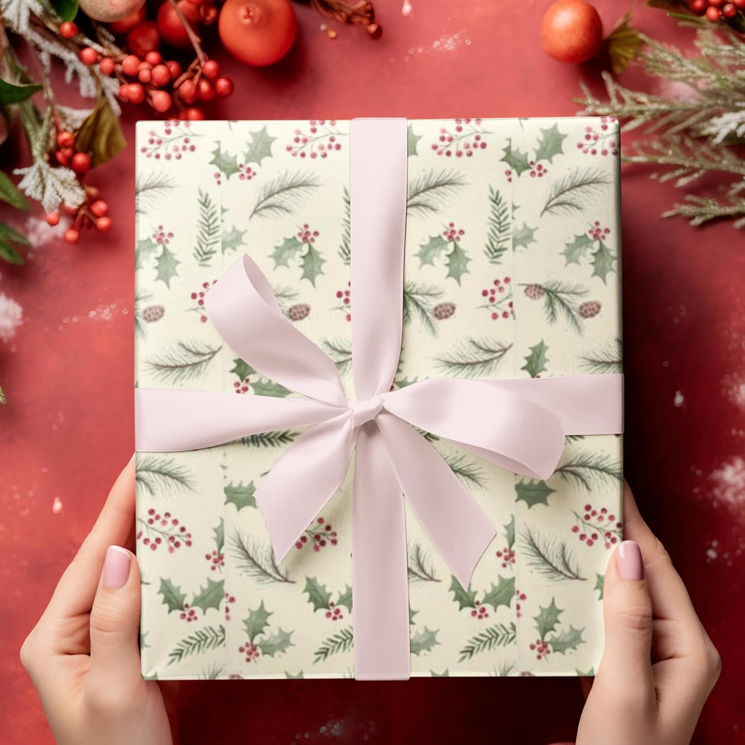 4 X 7M Traditonal Christmas Gift Wrapping Paper Roll (28 meters) Ideal for Xmas