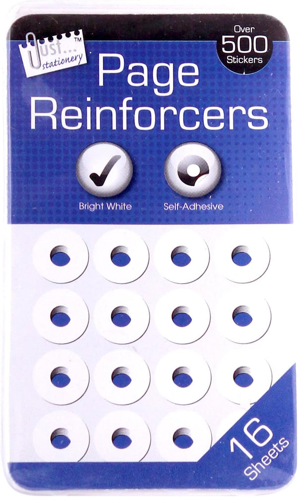 Just Stationery White Hole Reinforcers – 512 Sticky Labels for Ring Binder Paper, Model 5930/72