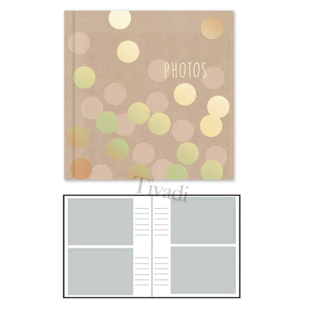Kraft Cover Gold Polka Dot Photo Album – Holds 200 Slip-In 6x4 Photos | Picture This Series (7590)