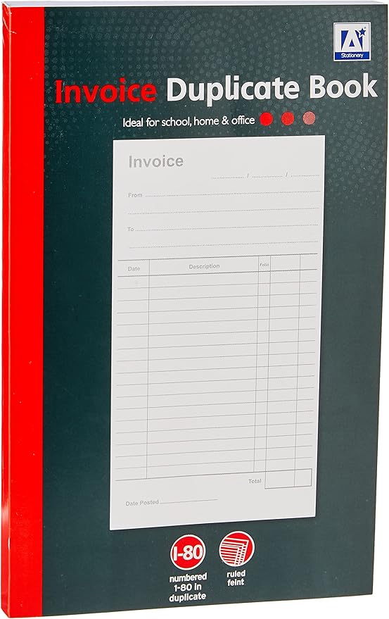 A5 Invoice Duplicate Book, Stationary (1 - 80 Pages)