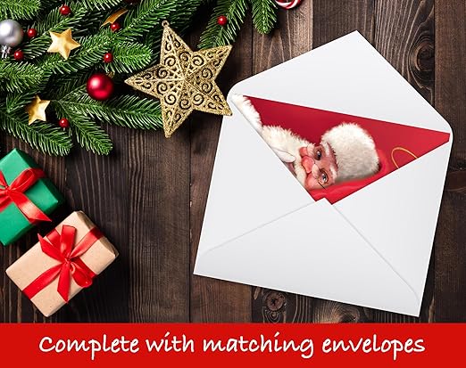 40 Christmas Cards Pack 2024 Collection Cute With Envelopes and Boxed 10 Xmas Designs