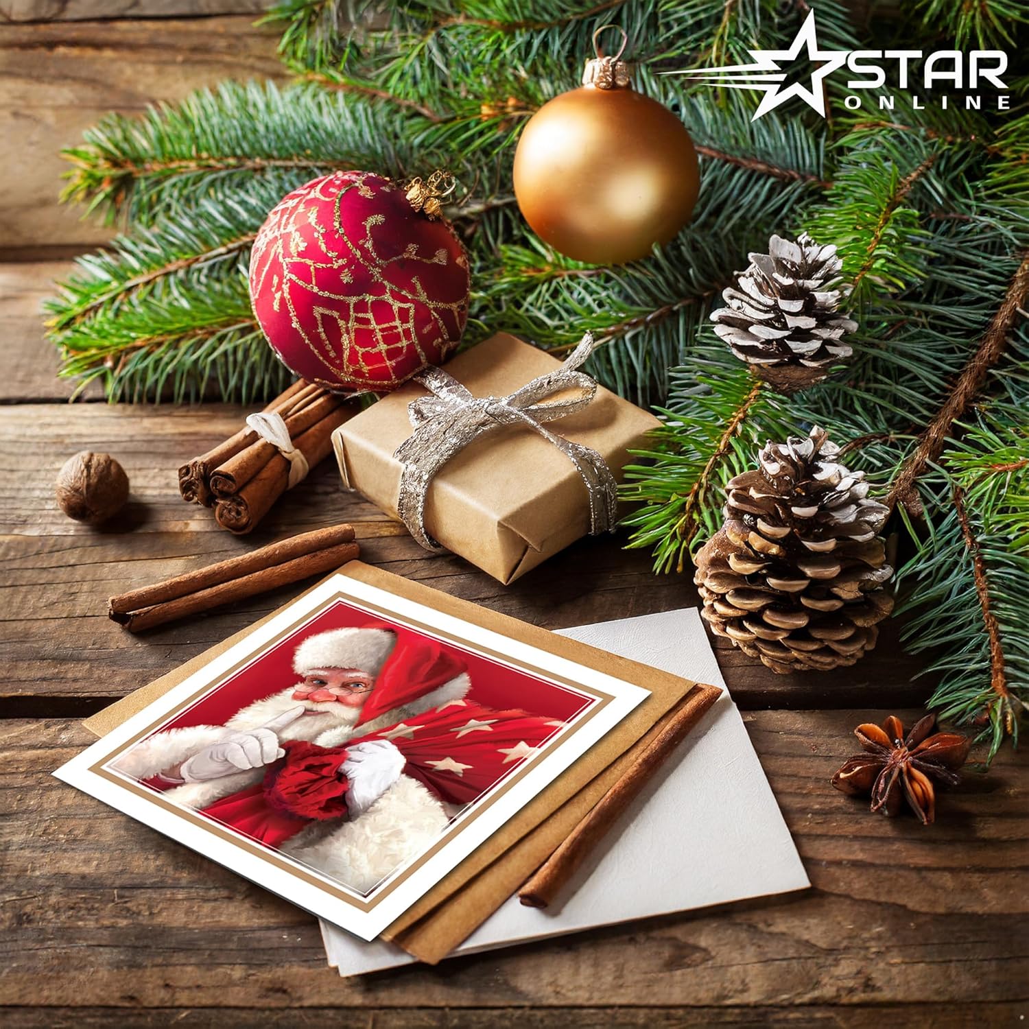 Christmas Cards Bumper Box 30 Assorted Xmas Cards - 6 Designs Cute & Traditional & Envelopes