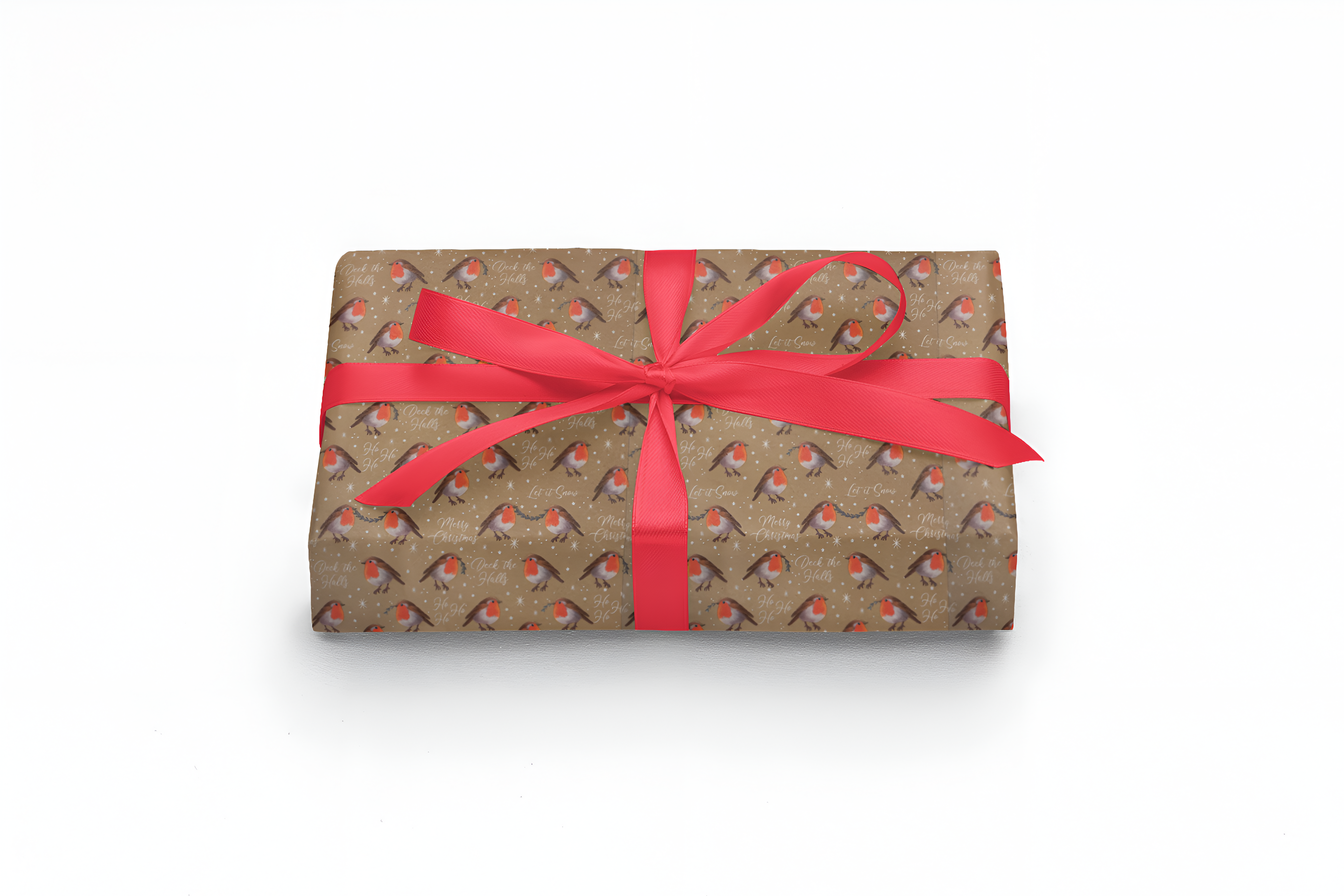 Traditional Christmas Gift Wrapping Set - 20 Luxury Foiled Tags & 4x7m Wrapping Paper in Gold Red & White for Festive Gifts