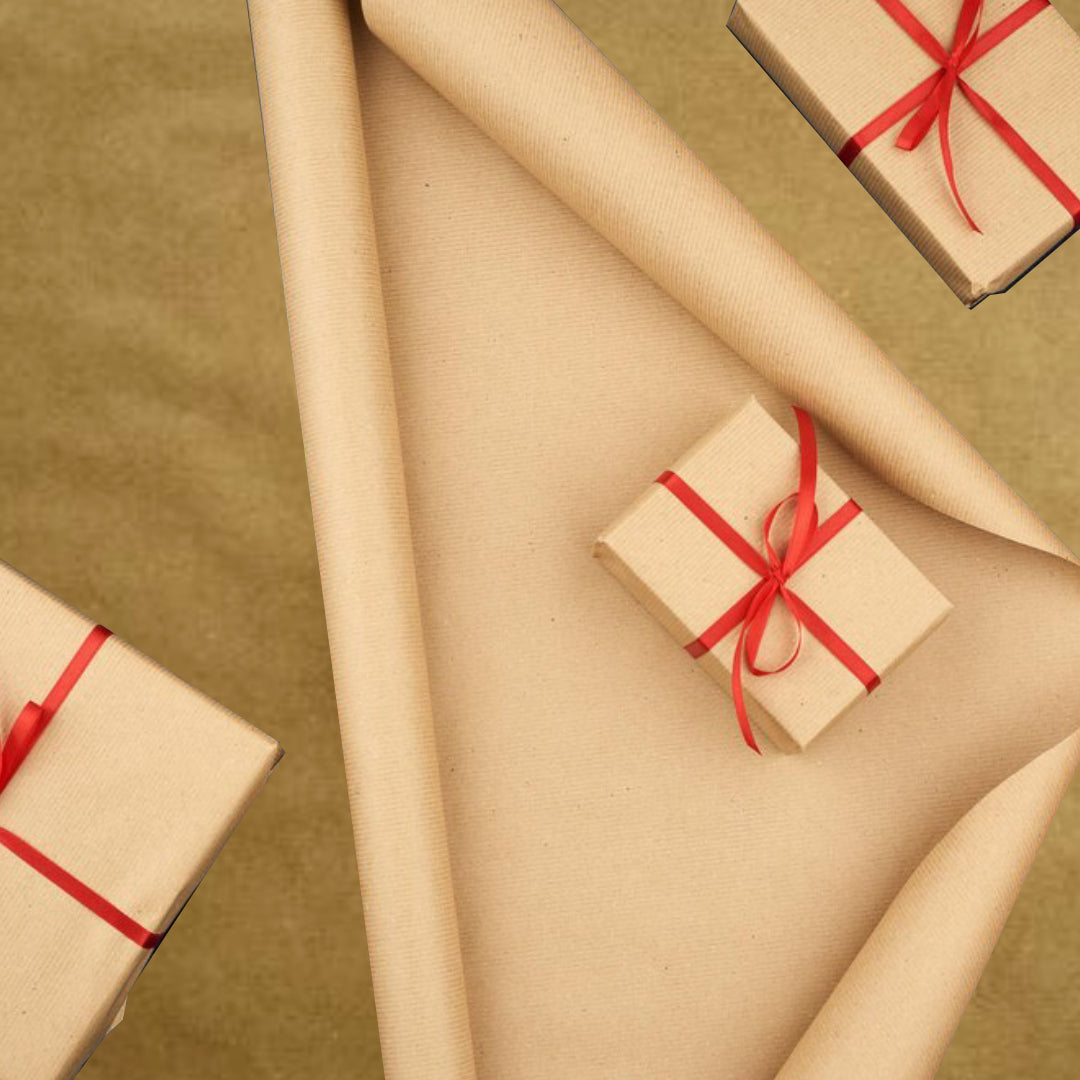 6 brown kraft paper rolls for gift wrapping – 5M x 69cm each