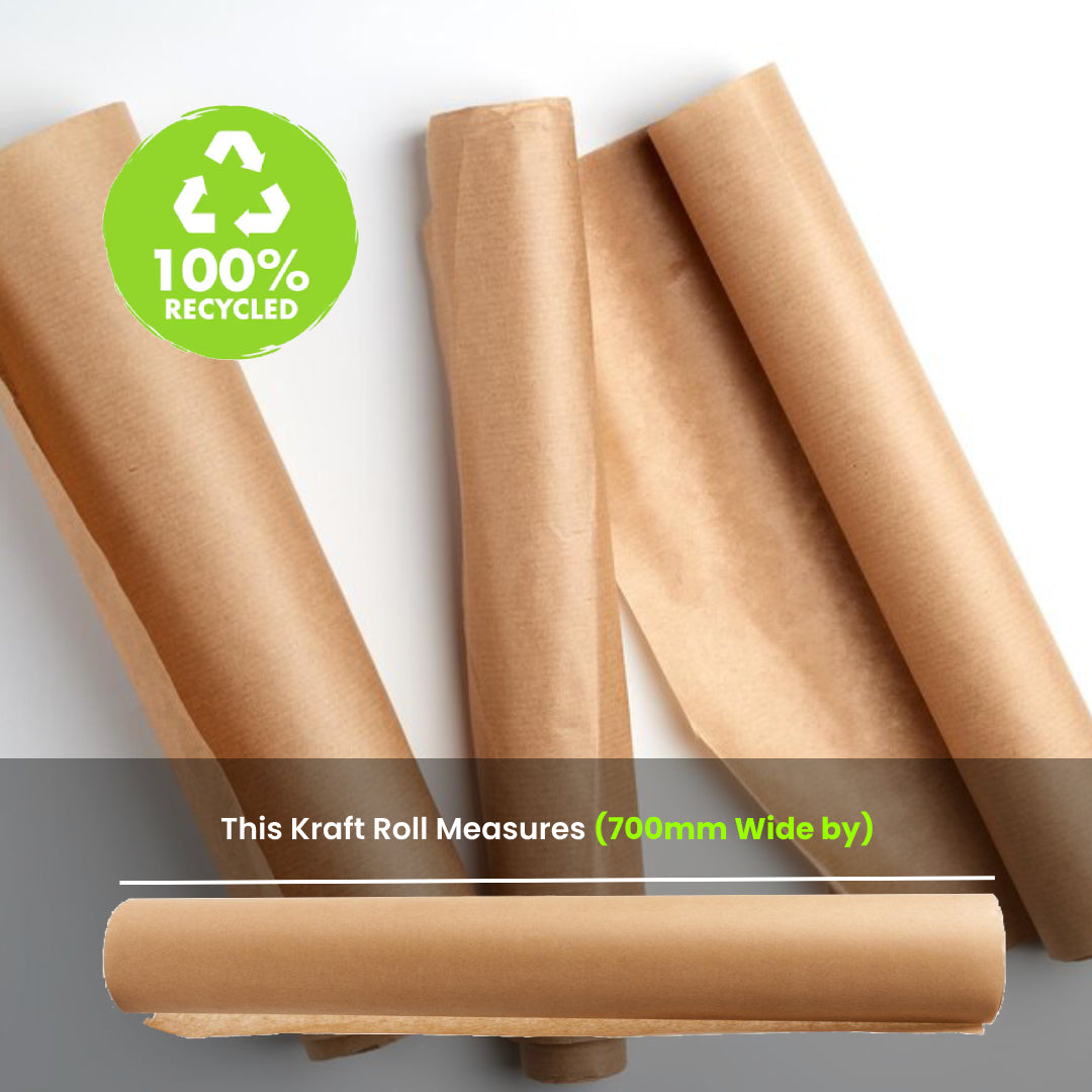 6 brown kraft paper rolls for gift wrapping – 5M x 69cm each
