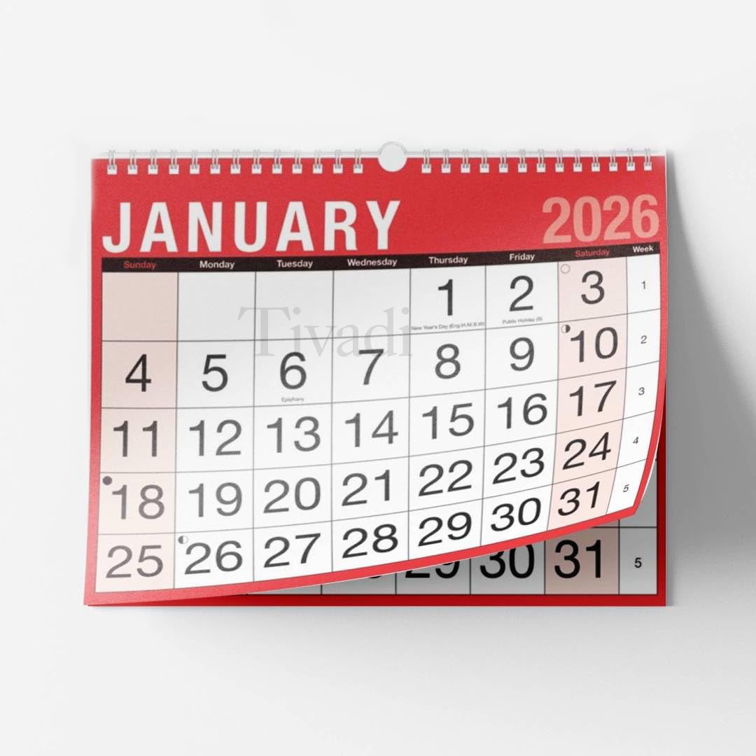 2026 Wall Calendar,Slim A4 Monthly Planner,Large Month to View Planner,Easy View