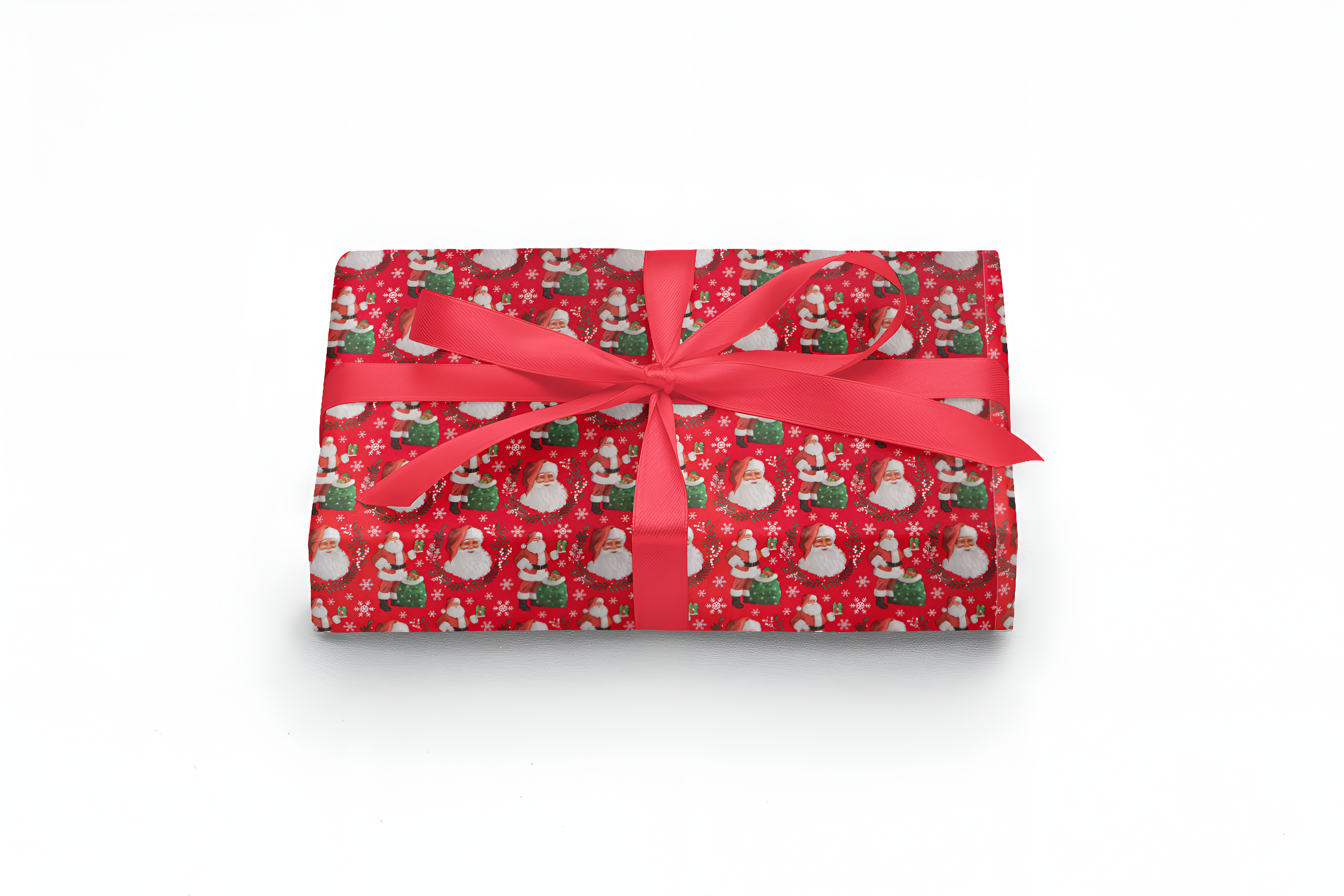 Traditional Christmas Gift Wrapping Set - 20 Luxury Foiled Tags & 4x7m Wrapping Paper in Gold Red & White for Festive Gifts