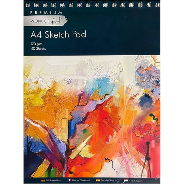 A4 Spiral Sketchbook – 170gsm Thick Paper Drawing Pad for Artists, Kids & School