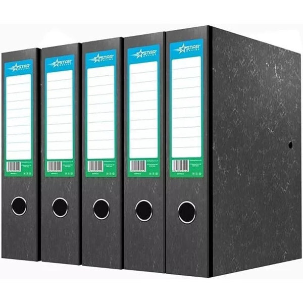 Eco Marble Box Files 75mm Spine Lock Spring Foolscap.