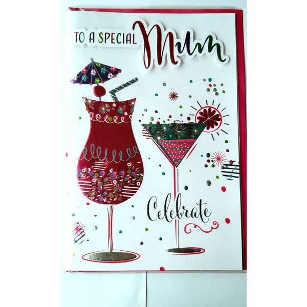 HAPPY BIRTHDAY MUM GREETING CARD - To A Special MUM - Size 24x15cm