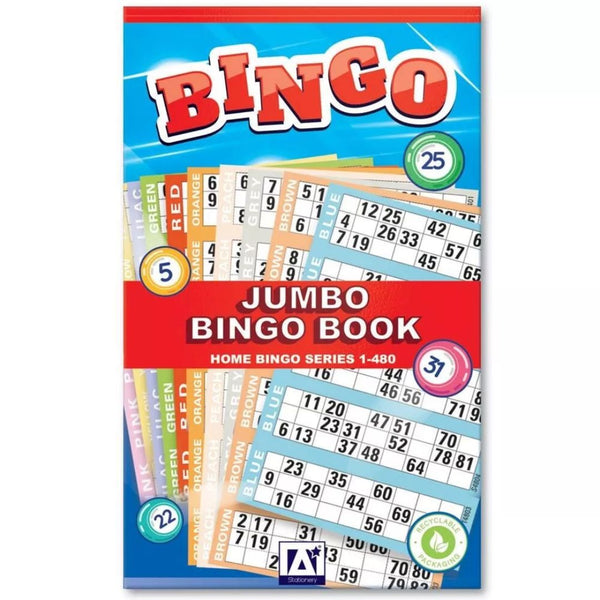 Jumbo Bingo Book of 480 Bingo Tickets - Family Game