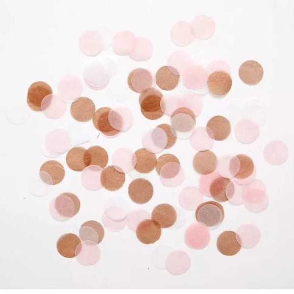 Confetti - Tissue Paper Rose Gold and White Confetti Scatters 10g