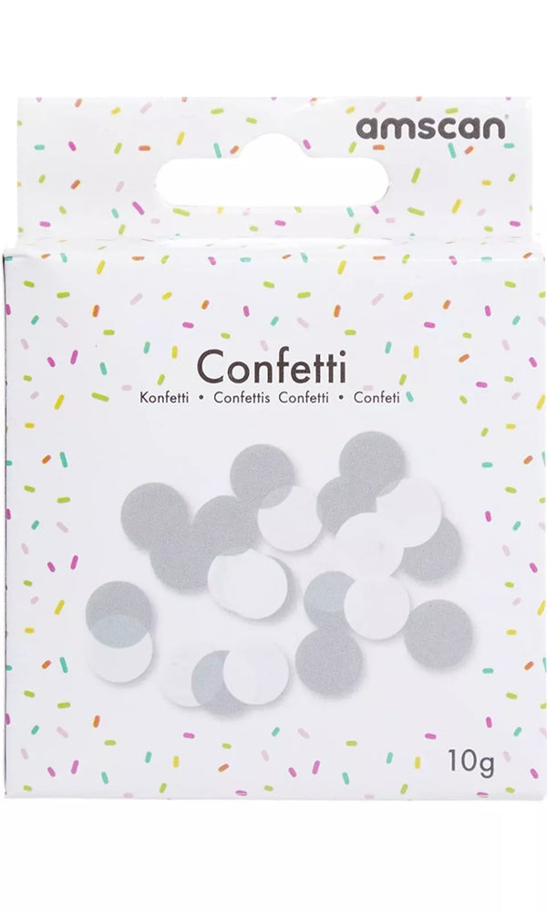 Grey & Silver Tissue Paper Confetti – 10g Round Scatters for Parties, Cards & Balloons