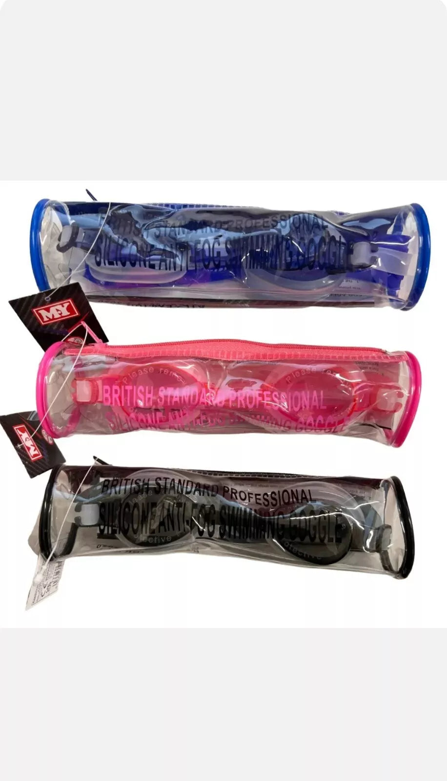 M.Y Swimming Goggles Fully Adjustable British Standard by 3 Colours AGE 3+