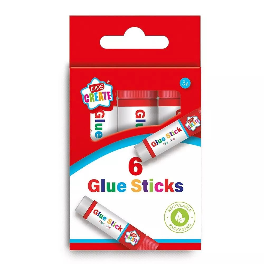 Kids Create - 6 X Twist Action Glue Sticks - Kids School Craft