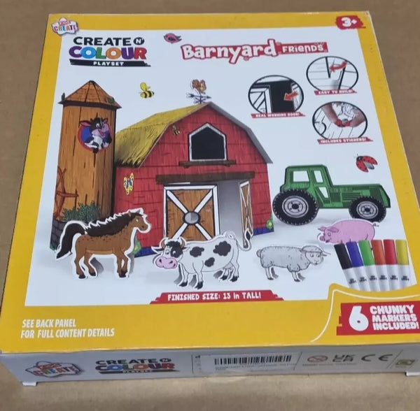 IG Design Create & Colour Barnyard Friends - Kids Art & Craft Set - Creative Fun