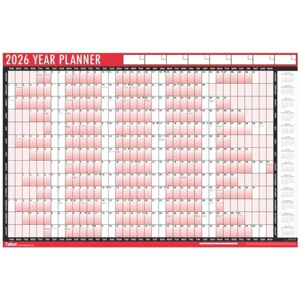 2026 Slim A4 Monthly Wall Calendar