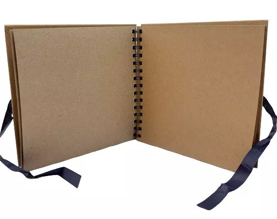 Medium Kraft Scrapbook Photo Album 20x20cm with Ribbon 50 Sheets DIY Memory Book