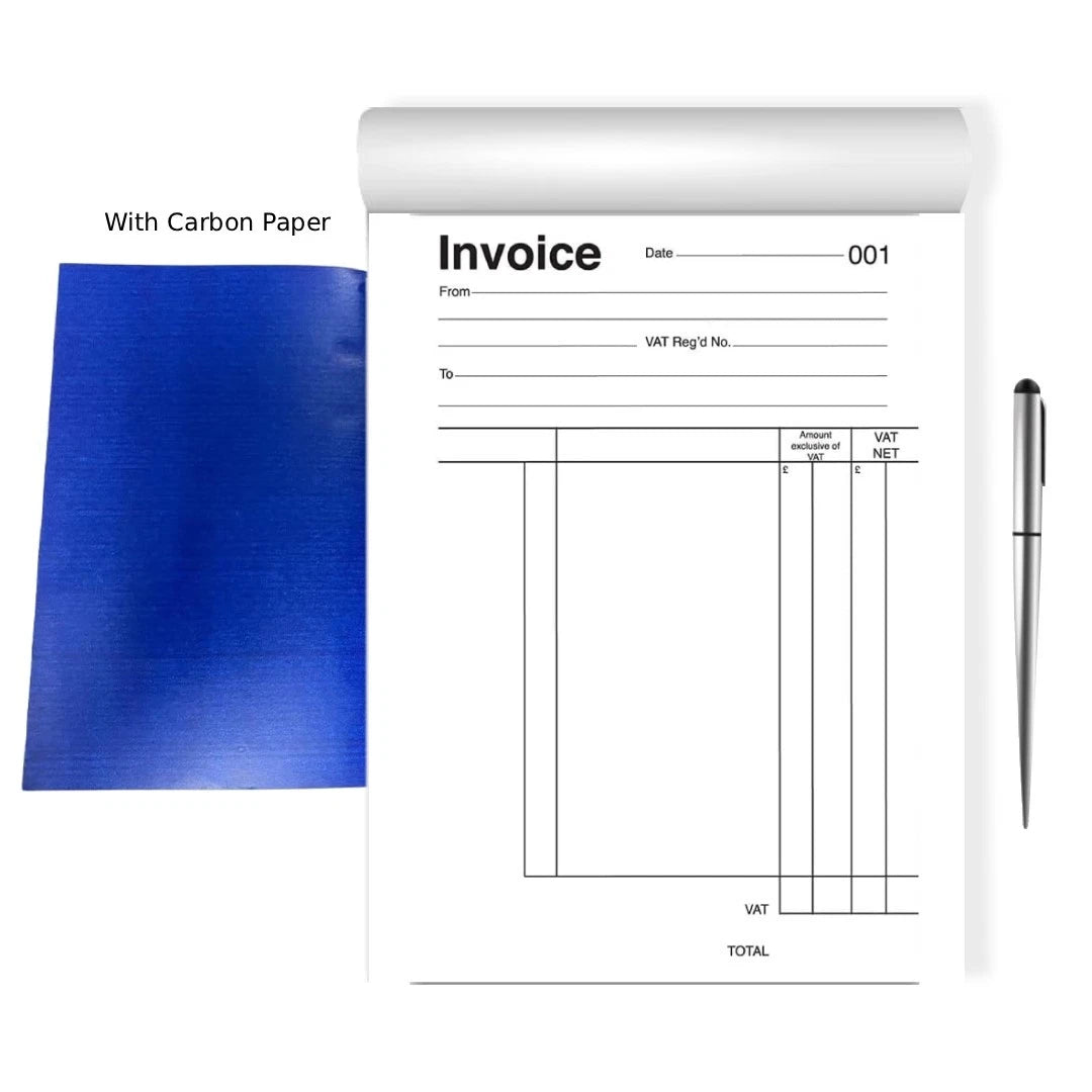 Full Size Duplicate Invoice & Receipt Book A5 Pad Numbered Cash 80 Pages Carbon Sheets