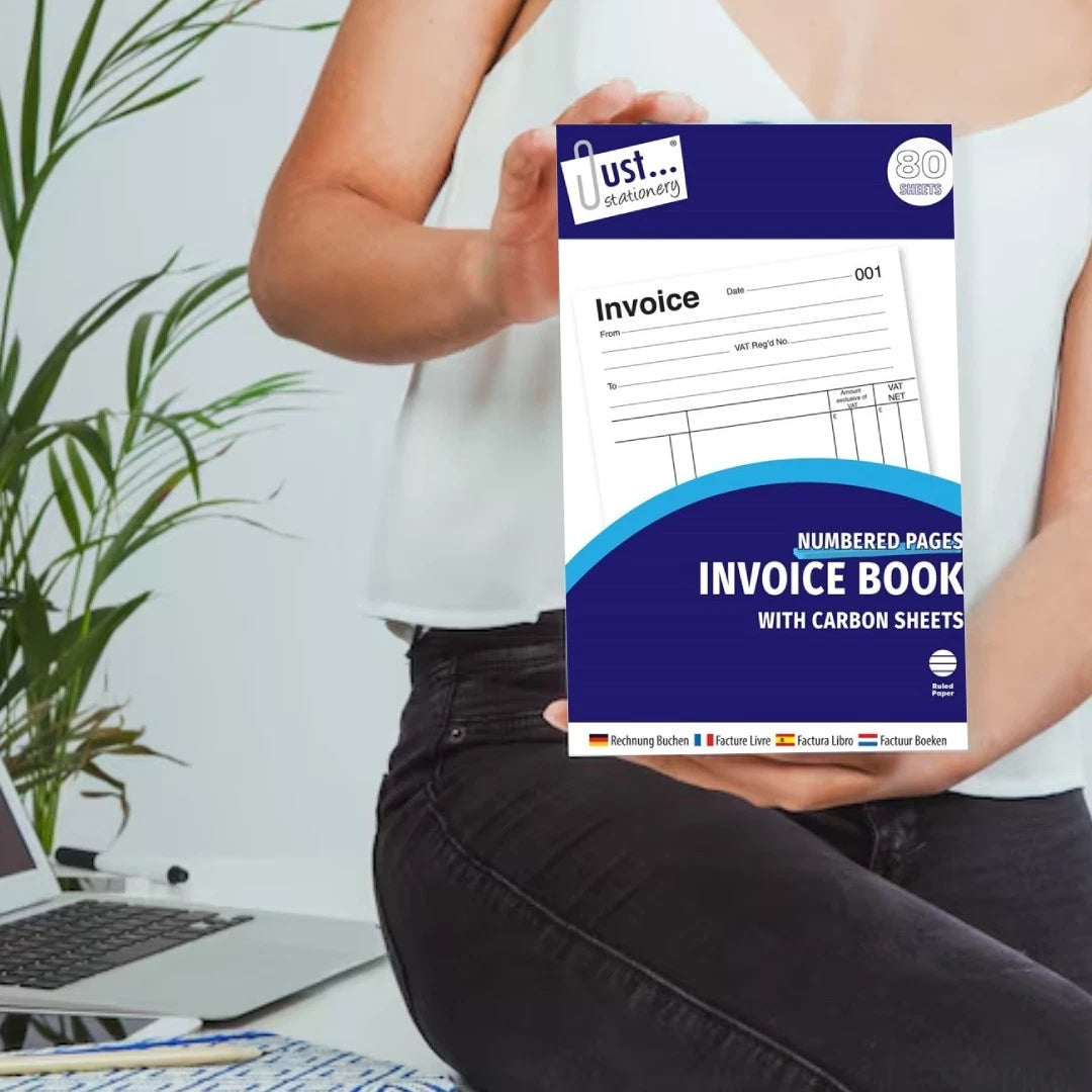Full Size Duplicate Invoice & Receipt Book A5 Pad Numbered Cash 80 Pages Carbon Sheets