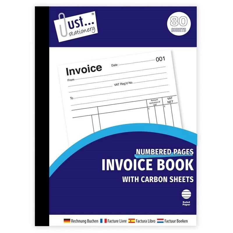 Full Size Duplicate Invoice & Receipt Book A5 Pad Numbered Cash 80 Pages Carbon Sheets