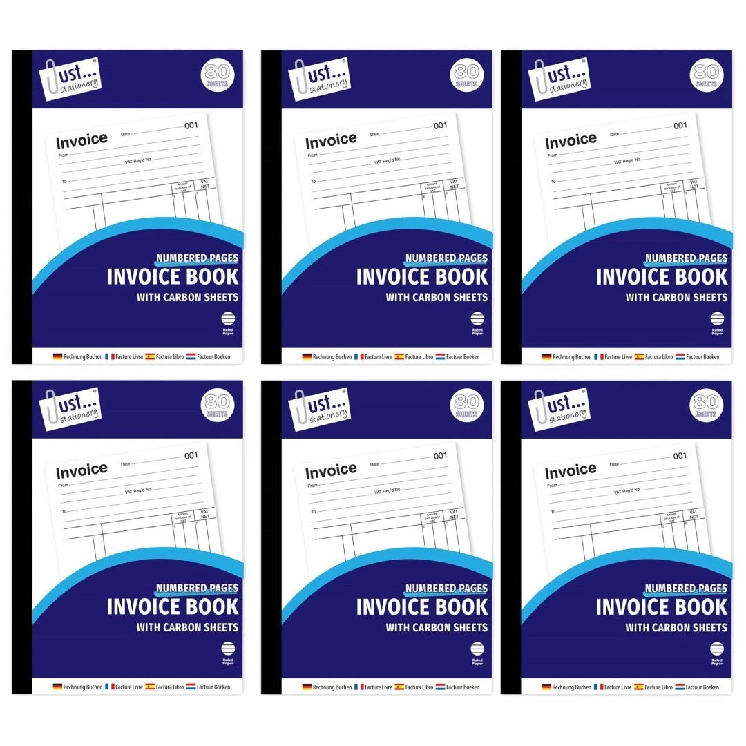 Full Size Duplicate Invoice & Receipt Book A5 Pad Numbered Cash 80 Pages Carbon Sheets