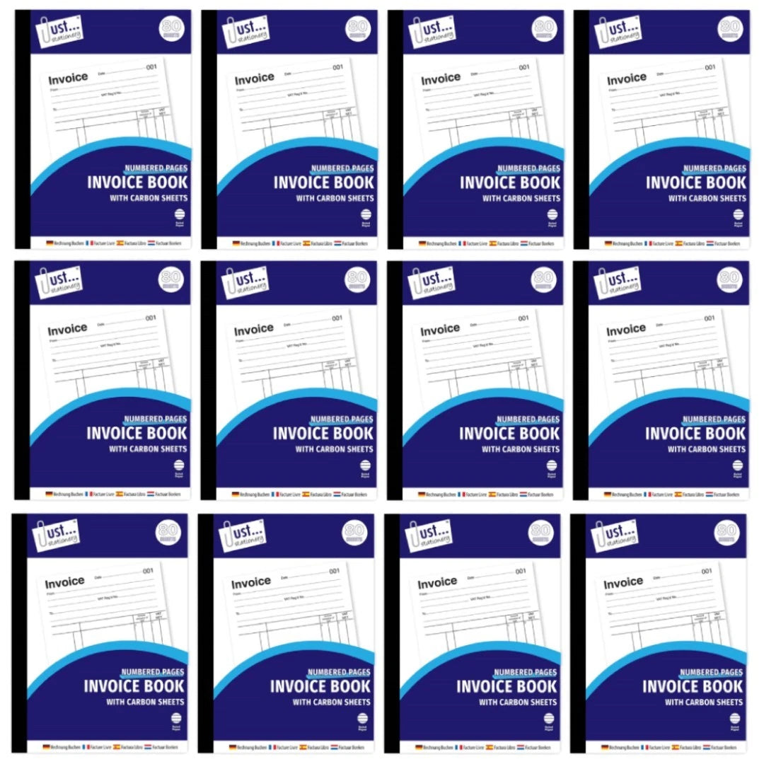 Full Size Duplicate Invoice & Receipt Book A5 Pad Numbered Cash 80 Pages Carbon Sheets
