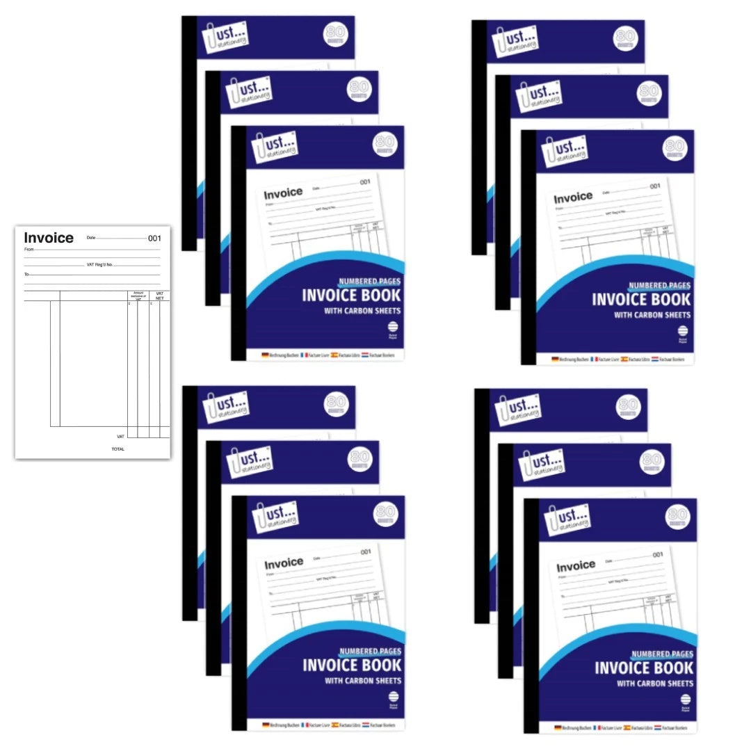 Full Size Duplicate Invoice & Receipt Book A5 Pad Numbered Cash 80 Pages Carbon Sheets