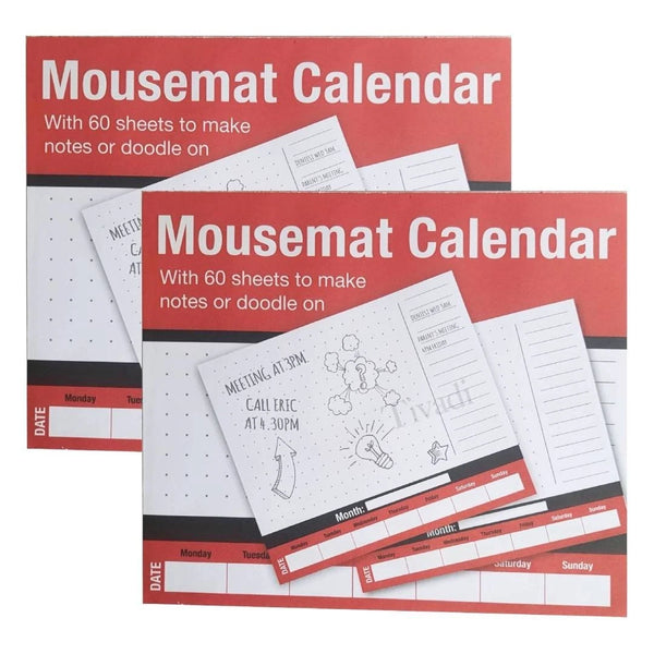 60-Sheet Weekly Planner Mousemat – Desk Calendar Organizer & Tear-Off Weekly Planner for Home, Office & Students