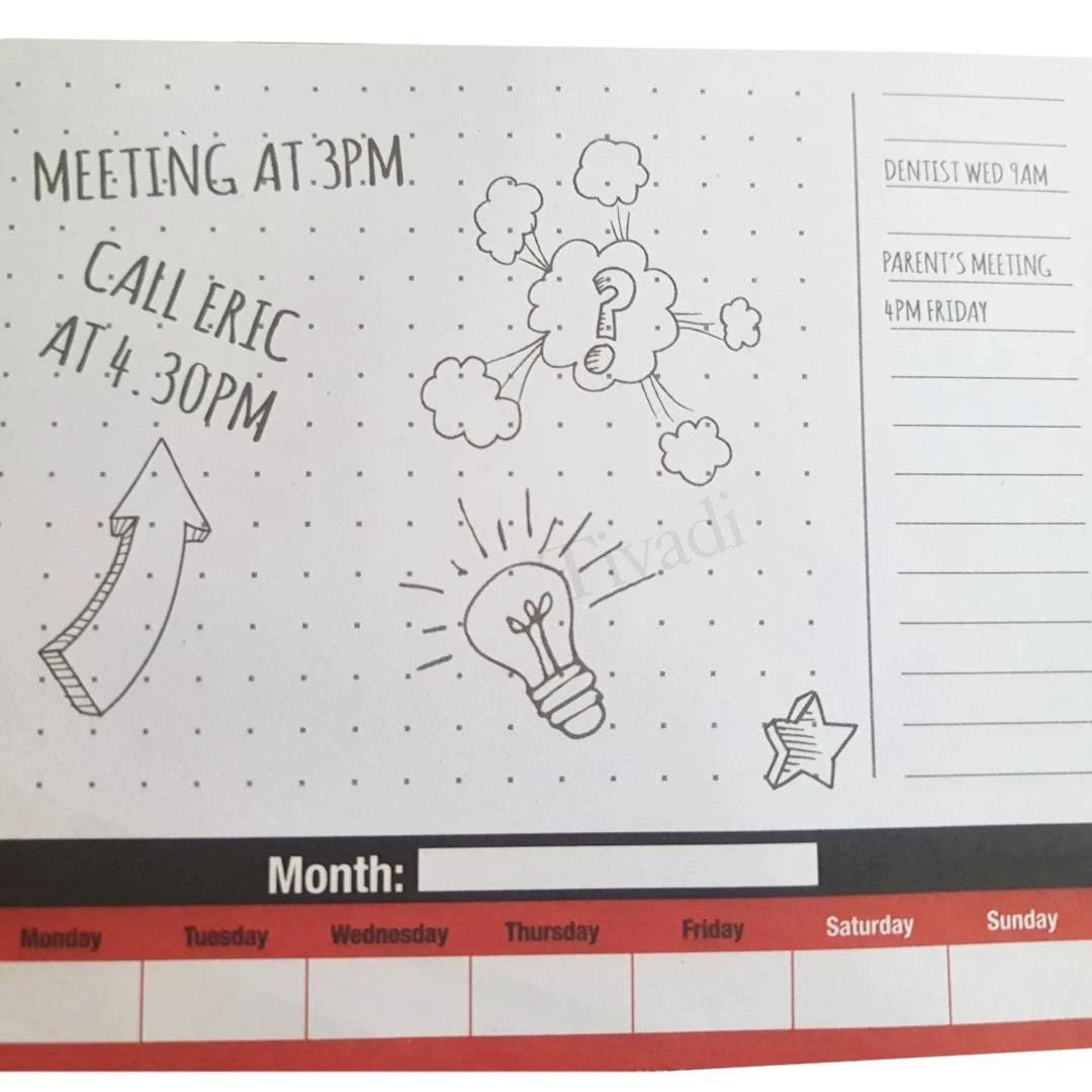 60-Sheet Weekly Planner Mousemat – Desk Calendar Organizer & Tear-Off Weekly Planner for Home, Office & Students