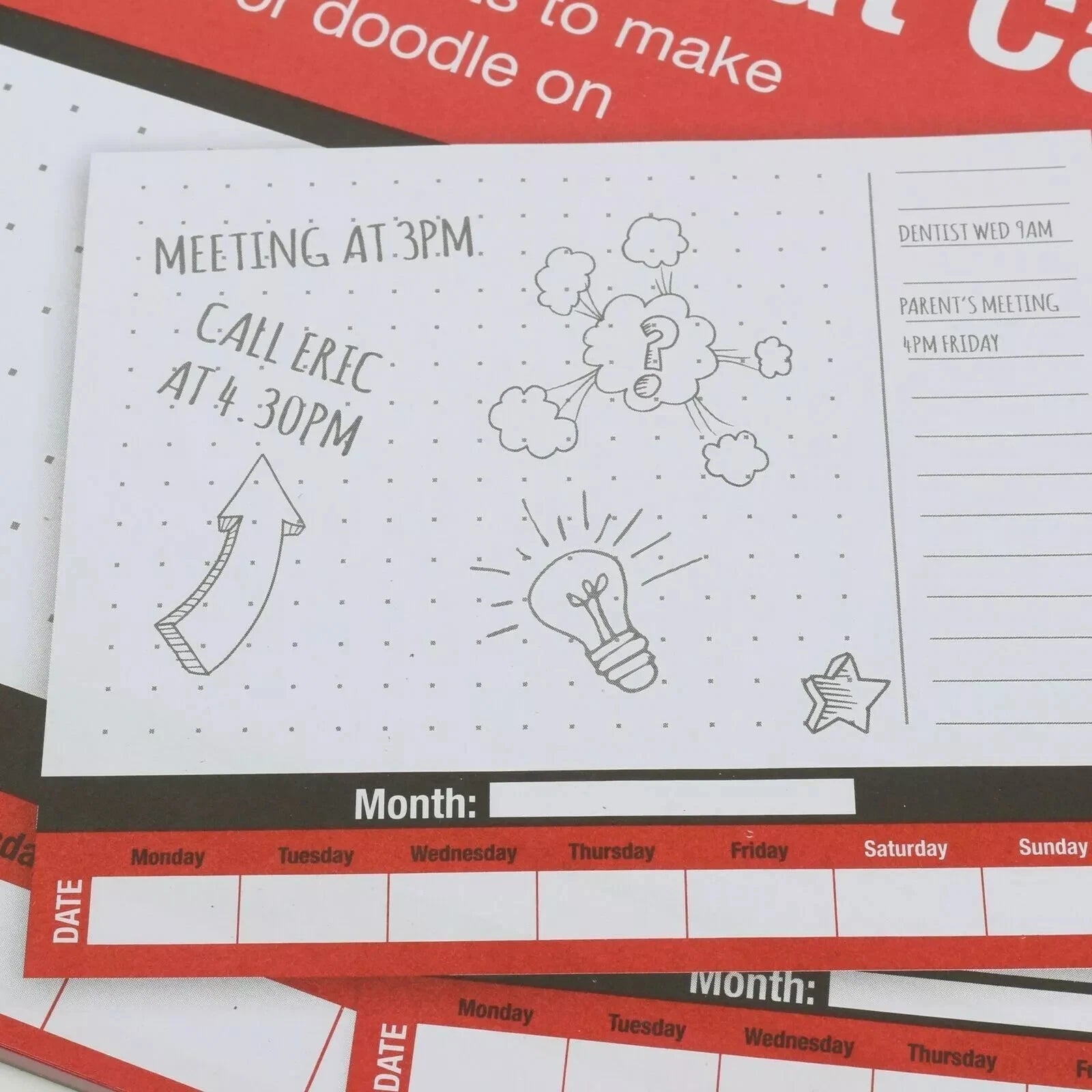 60-Sheet Weekly Planner Mousemat – Desk Calendar Organizer & Tear-Off Weekly Planner for Home, Office & Students