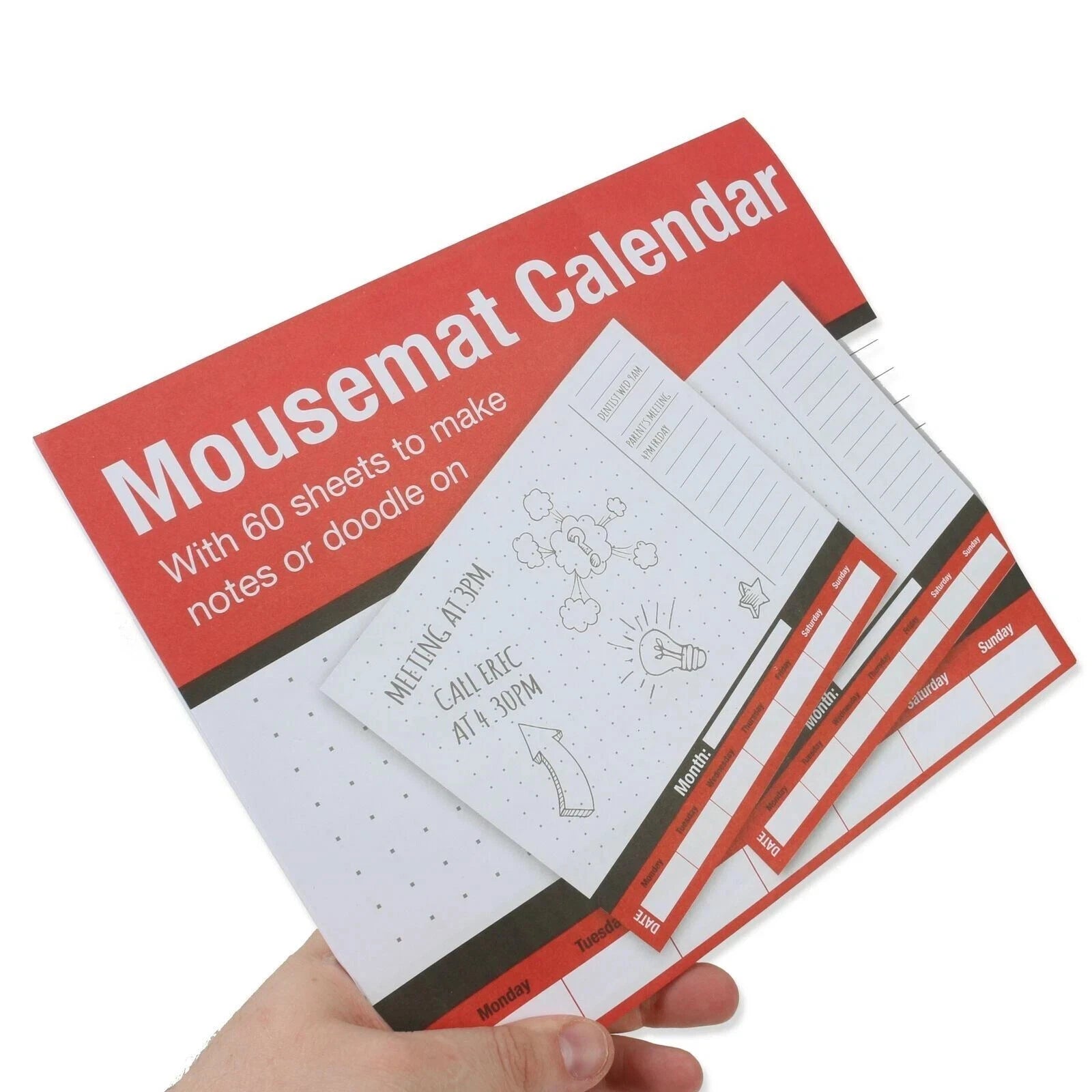 60-Sheet Weekly Planner Mousemat – Desk Calendar Organizer & Tear-Off Weekly Planner for Home, Office & Students