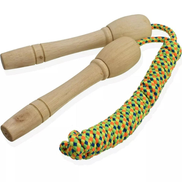7 Ft Wood Grip Skipping Rope Jump Rope - Workout Fun