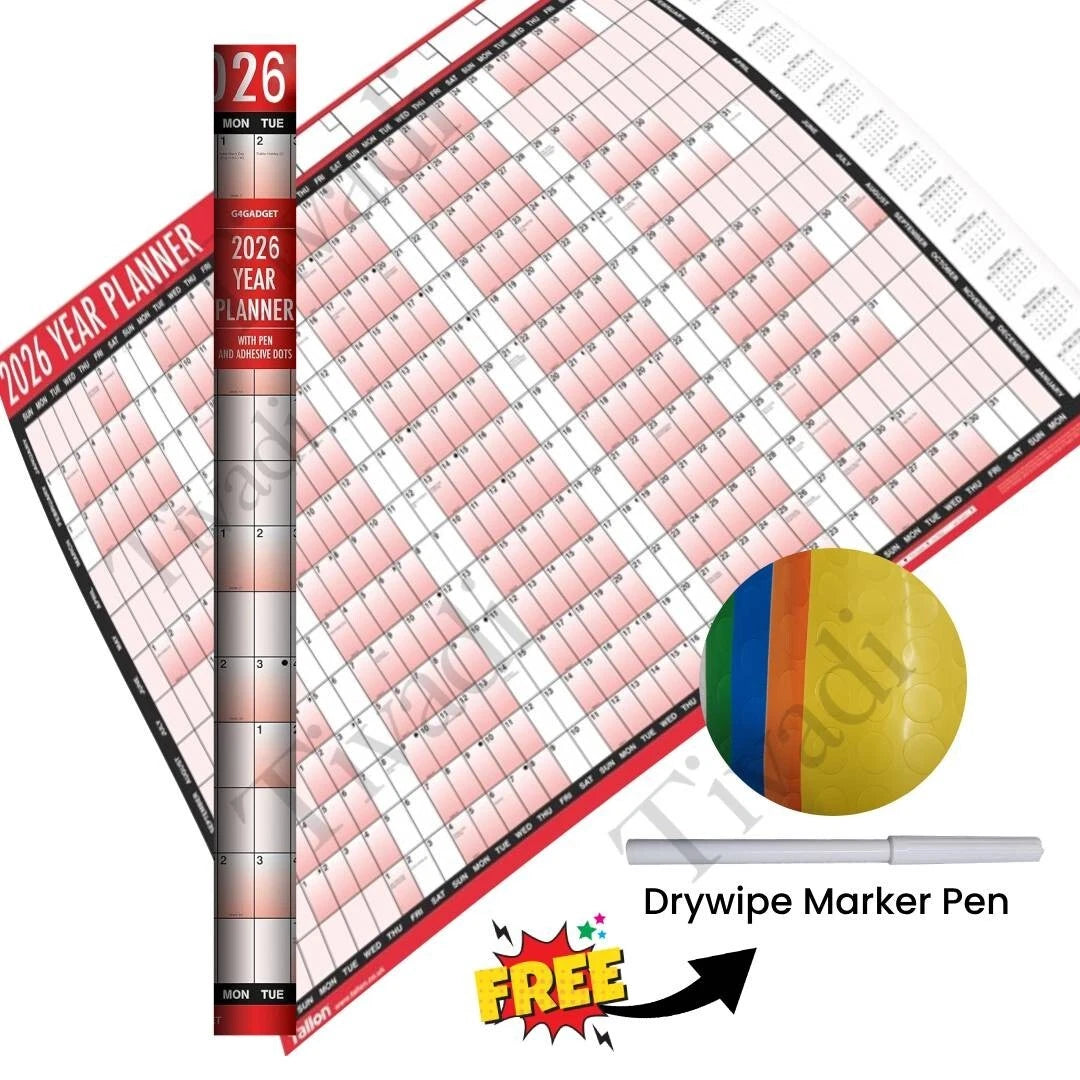 2026 Wall Calendar,Slim A4 Monthly Planner,Large Month to View Planner,Easy View