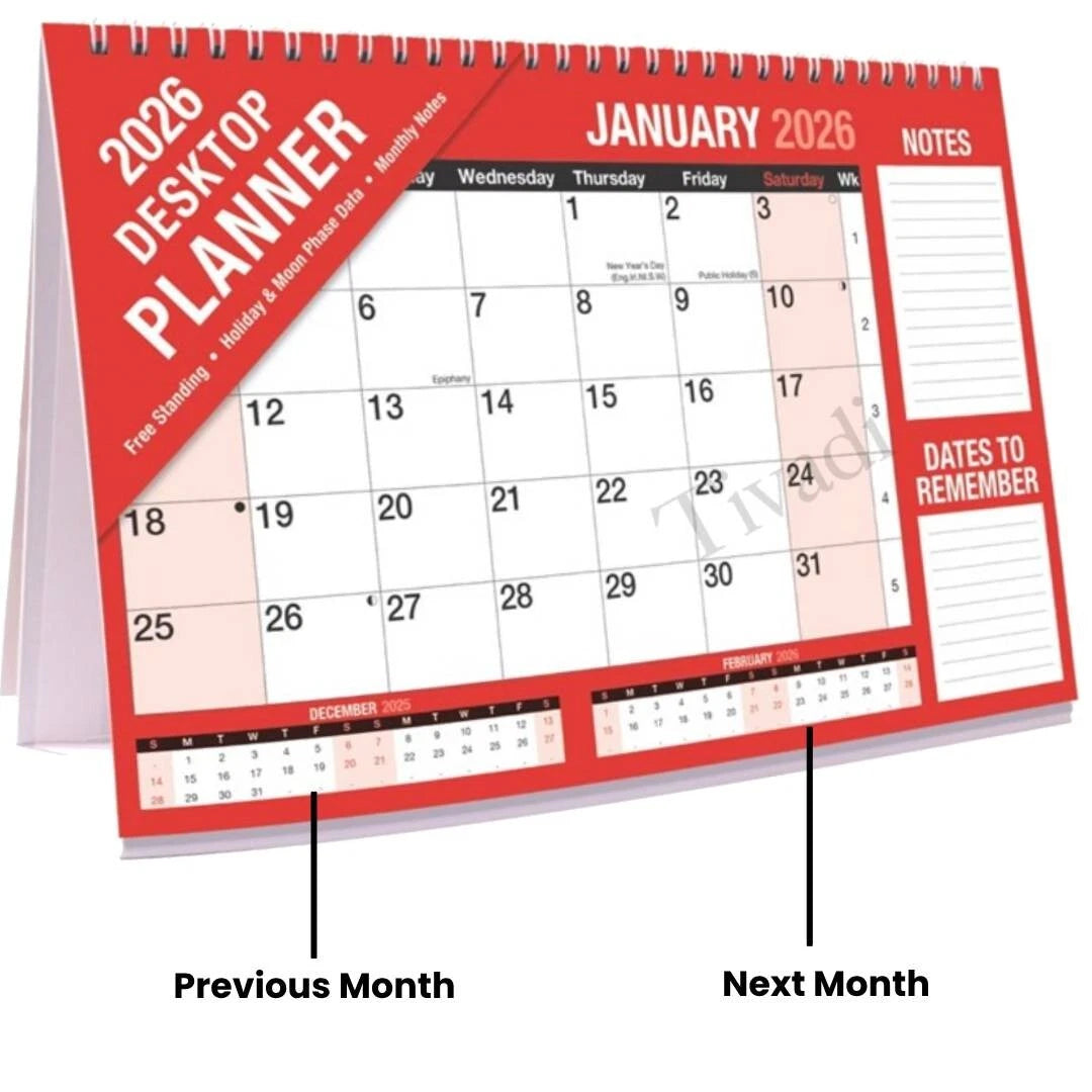 2026 Wall Calendar,Slim A4 Monthly Planner,Large Month to View Planner,Easy View