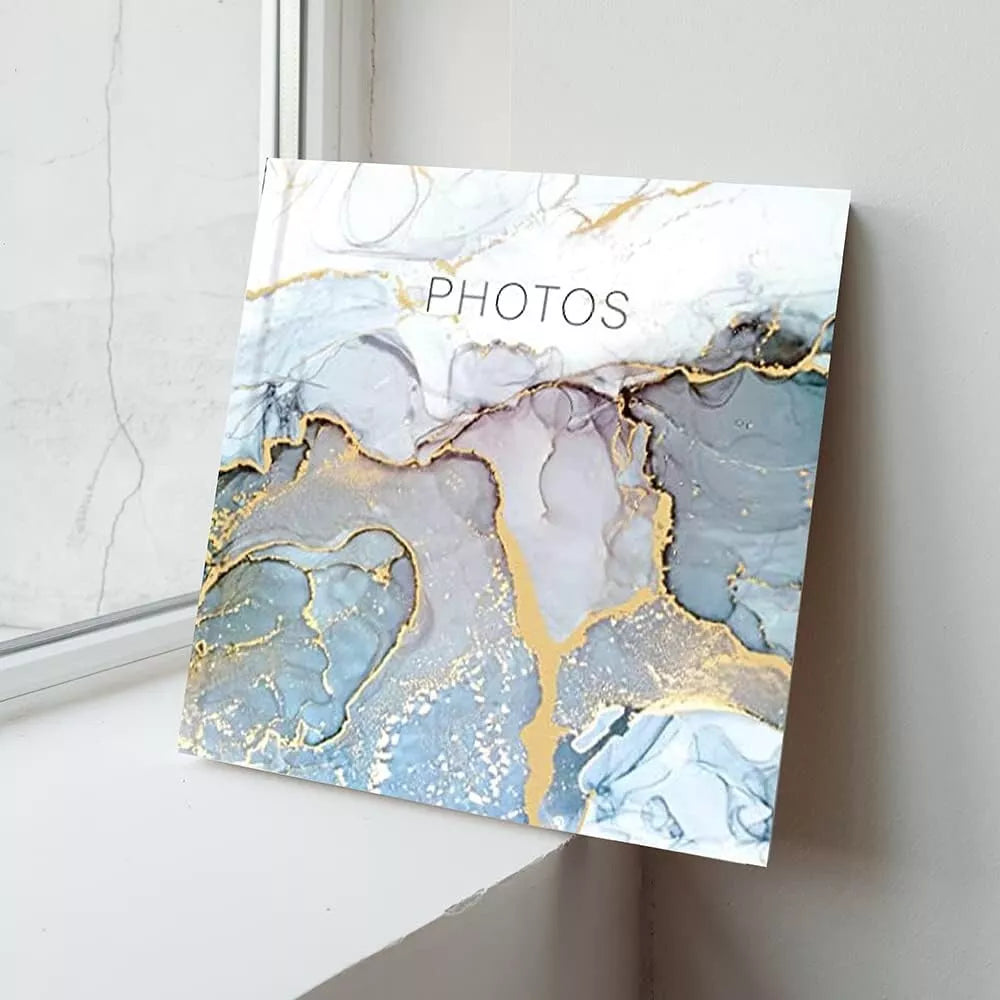 Picture This Grey & Gold Marble Design Photo Album Holds 200 Slip In 6'' x 4'' Photographs, Multi (7591)