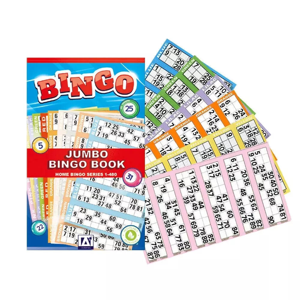 Jumbo Bingo Book of 480 Bingo Tickets - Family Game